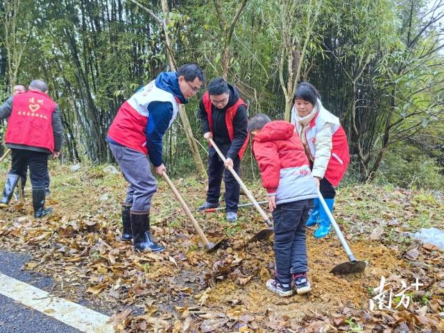 植樹現(xiàn)場。