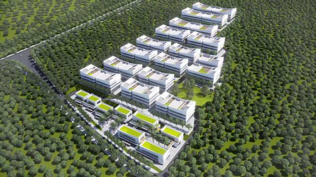 連州市現(xiàn)代食品產(chǎn)銷研創(chuàng)新綜合體效果圖。